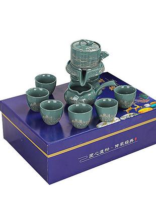 Набор для чайной церемонии для приготовления чая гайвань пиалы с чайником на 6 персон #16 горный пейзаж