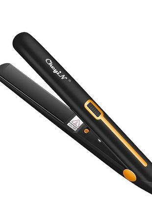 Мини выпрямитель и плойка 2в1 ckeyin чёрный, портативный стайлер для волос 180°c вилка америка + європа