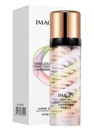 База под макияж для лица трехцветная images three-color repair capacity cream 40 г