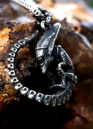 Кулон alien (чужой) череп в стиле панк – мужская и женская подвеска из нержавеющей стали