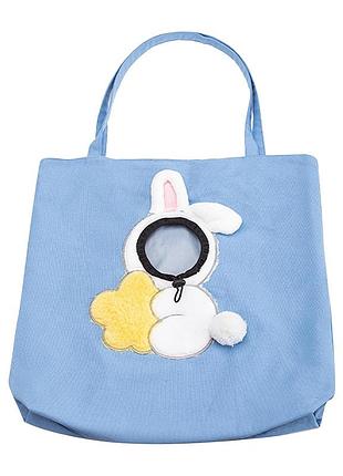 Сумка-переноска для кішок і собак 2404sxmj3153 кролик полотняна blue m