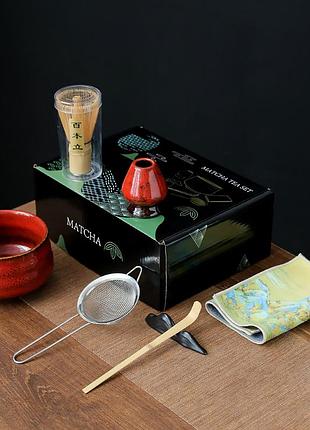 Набор mavanto 5424 для приготовления чая матча 7 предметов red |easypick|