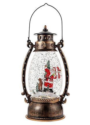 Декоративный подвесной фонарь новогодний 3283093 рождественское украшения 13,5*11*26 см для дома на батарейках