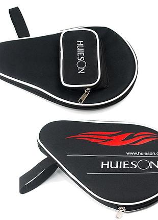 Чохол для ракетки з настільного тенісу 30×20 см, з оксфорду та губки, на 1 ракетку + 3 м'ячі, з блискавкою