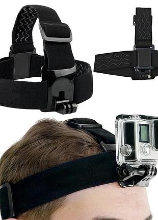 Регульований ремінь-налобник для камери gopro, insta360, dji | чорний тримач для голови