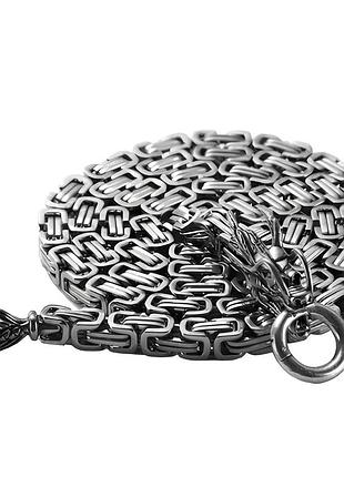 Стальная мужская цепочка дракон  1м. тяжелая крепкая цепочка-браслет. серебристая