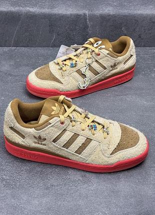 Кожаные замшевые мужские бежевые кроссовки adidas forum low cl the grinch shoes 43 - 43,5 размер