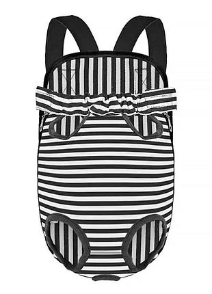 Рюкзак-кенгуру для животных dt834 strip black + white l
