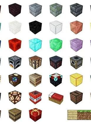 Магнитный конструктор в стиле minecraft — 90 деталей в подарочной коробке (кубики 90 шт + 5 фигурок)