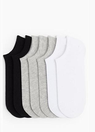 H&m набор носков 7 шт носки black begie white короткие