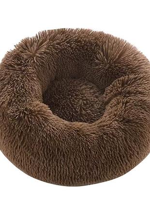 Лежак пуф для котів собак круглий 552201 m brown