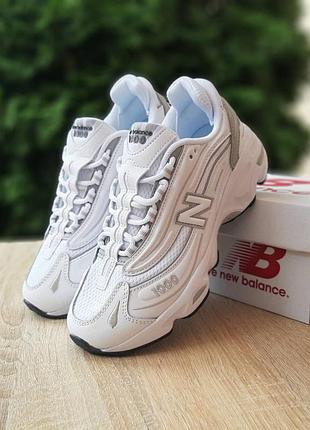 Женские качественные и стильные кроссовки new balance 1000 белые с серым