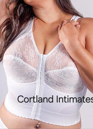 120с, корректирующее белье cortland intimates, удлиненный бюстгальтер с утяжкой и поддержкой спины, мягкая чашка, белый, застежки спереди