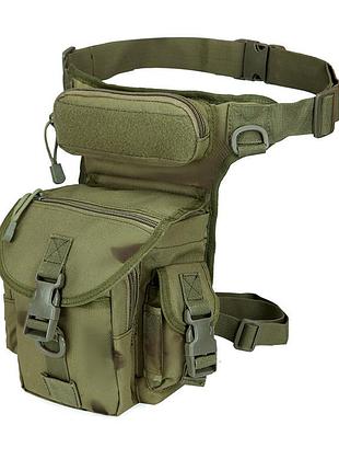 Сумка тактическая на бедро aokali outdoor a90 camouflage green
