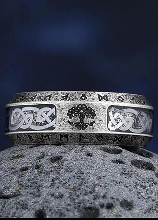 Кольцо "древо жизни" | викинг | кельтский амулет | нержавеющая сталь 316l | женское мужское 17 размер