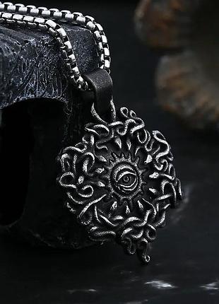 Кулон "око бога" з нержавіючої сталі 316l — вінтажна підвіска з ланцюжком у стилі медузи горгони