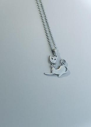Підвіска із срібла кіт, срібний кулон кішка