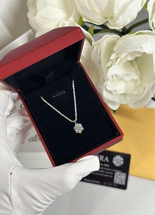 Нове кольє з підвіскою з муассаніту 1 карат(6.5мм)