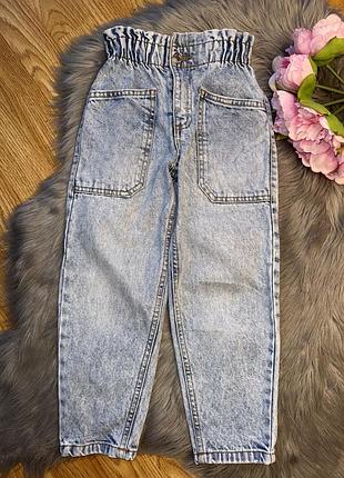 Круті стильні фірмові джинси мом від zara на дівчинку 6р