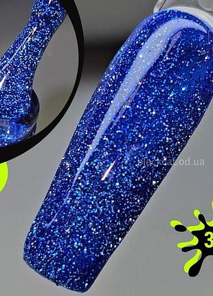 Синий светоотражающий гель лак (ярко синий) для ногтей fiery gel saga 9мл №39