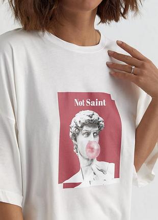 Жіночий костюм з футболкою oversize та велосипедками
