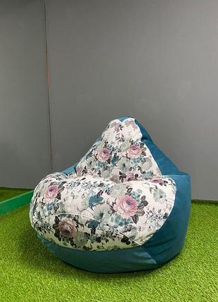 Крісло - мішок skypuff груша , m - 100х75 katania 1+florida ocean