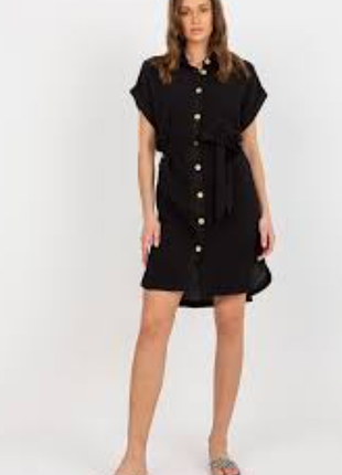 Черное платье рубашка оверсайз р.xl
