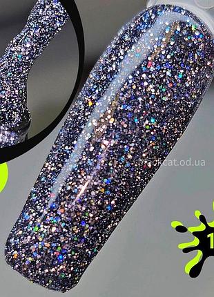 Синий светоотражающий гель лак темно синий, темный для ногтей fiery gel saga 9мл №12