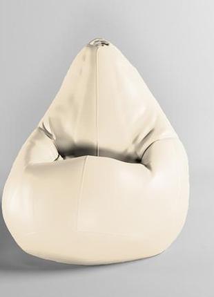 Крісло-мішок skypuff груша , m - 100х75 екошкіра zeus delux vanilla