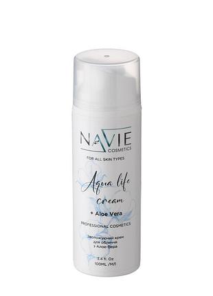 Зволожуючий крем для обличчя з алоє-вера aqua life cream aloe-vera, 100 мл