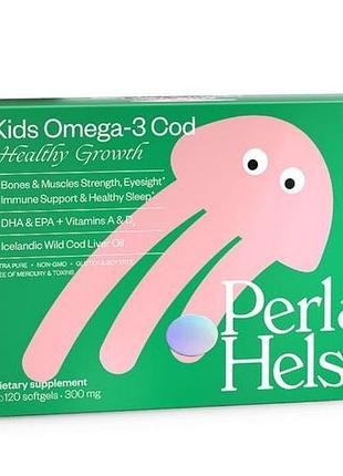 Омега-3 із тріски з вітамінами а та d3 kids omega-3 cod healthy growth, 120 шт