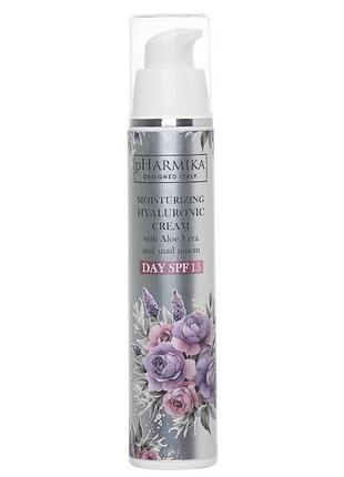 Зволожуючий гіалуроновий крем з алоє віра та муцином равлики spf15 moisturizing hyaluronic cream, 50 мл
