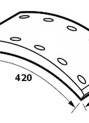Накладка тормозная (комплект на ось) 420х180 станд. bpw