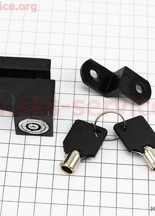 Замок протиугінний для скутер мопед мотоцикл замок протипригінний на диск гальмівний, чорний