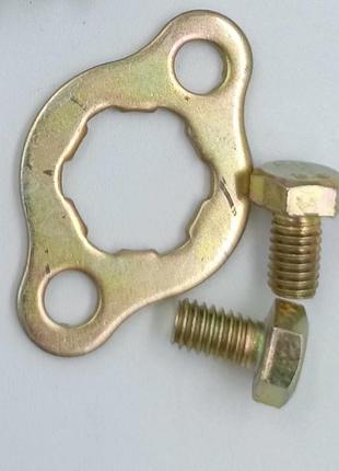 Шайба фиксатор передней звезды + болты на звезду 17\14\4-34