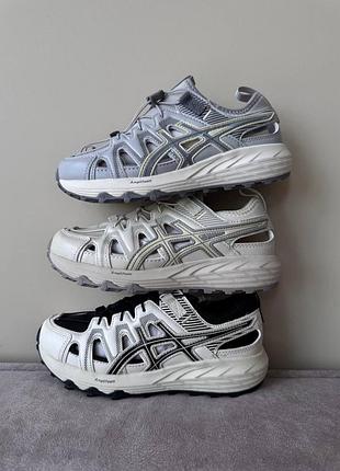 Літні кросівки asics gel-sonoma se grey🩶  cream🤍 black and white 🖤🤍