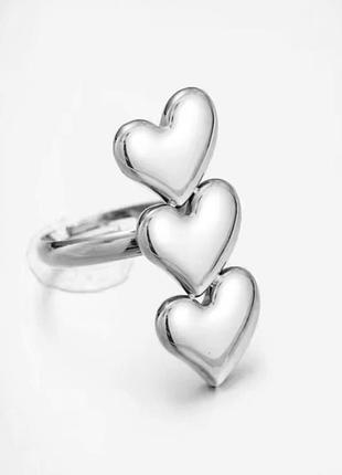 Модное регулируемое кольцо перстень сердце ❤️