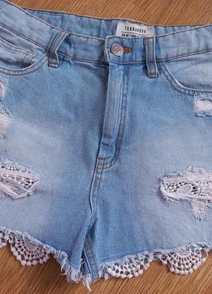 Джинсовые шорты с сеткой