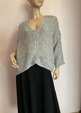 Итальянский бутиковый рихлый свитер оверсайз brend new collection