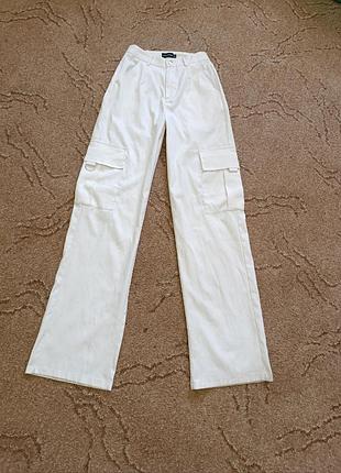 Белые брюки, брюки с карманами plt