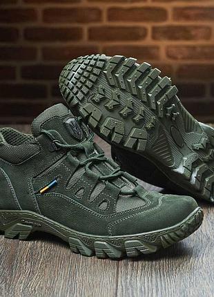 Чоловічі оливкові тактичні демісезонні кросівки/ армійські осінні кросівки для військових/ олива