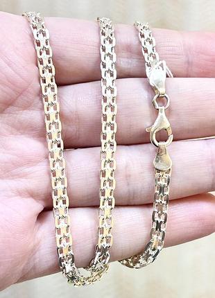 Срібний ланцюжок 50 см подвійне якірне плетіння 5 мм із білого срібла 925 проби