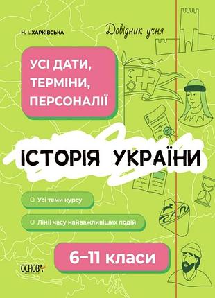 Історія україни 6-11 усі дати, терміни, персоналії довідник учня харківська н. основа дуч005