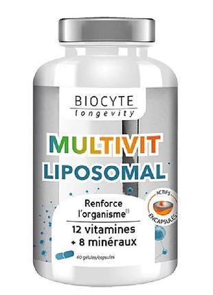 Дієтична добавка з 12 вітамінами та 8 мінералами multivitamines liposomal, 60 шт