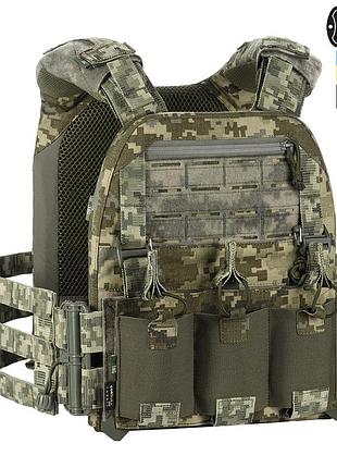 Плитоноска m-tac cuirass elite mm14 с подсумками/ тактическая военная плитоноска с быстрым сбросом/ пиксель
