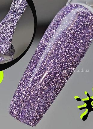 Светоотражающий гель лак сиреневый, лиловый для ногтей fiery gel saga 9мл №09