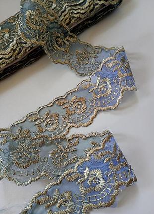 Кружево яблочко / ширина 4 см / двухцветный /  1 метр