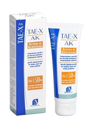Biogena tae x ak 50+ (spf 80) солнцезащитный регенерирующий крем при гиперпигментации и кератозе, 50 мл