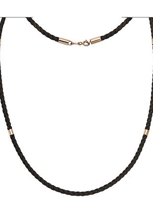 Шелковый шнур 45 см с золотым вставками 585 пробы