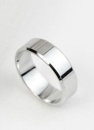 Серебряное обручальное кольцо 21 р гладкое, американка 5 мм родированное
